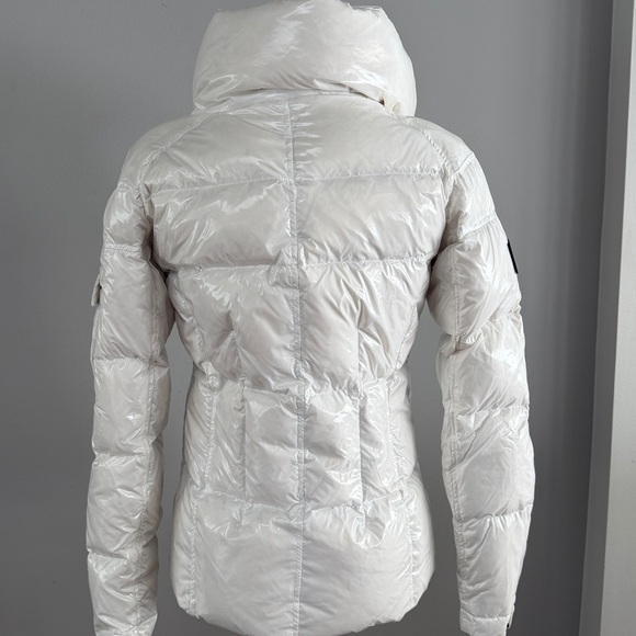 SAM. White Quilted Puffer Jacket with High Collar - Picture 6 of 8